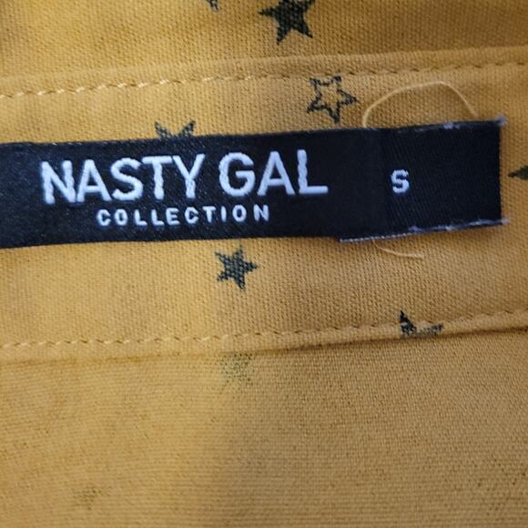 Nasty Gal Movie Star Oversized Shirt Celestial Stars Transitional Festival Sz S - Picture 4 of 7